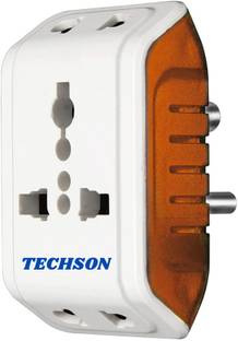 Techson 6A 3 Pin Multi Plug Socket Travel Adapter with Universal Socket PACK-1 ,Multi Plug 3 pin Extension Socket Three Pin Plug