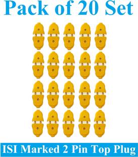 Sauran Pack of 20 Set 2 Pin Male-Female Plug Top (ESP118) For Home, Office etc. Two Pin Plug