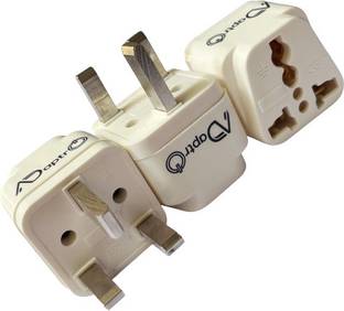 Adaptro Pack of 3 UK Type G Flat Pin Travel Adaptor for Dubai, England, Hong Kong, Ireland, Scotland, Malaysia Power Socket, Perfect for Laptop, Mobile, Camera Three Pin Plug