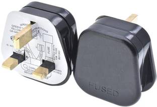 wroughton UK 3 Pin Top Plug with Fuse for UK, Ireland, Malaysia, Singapore, Hong Kong- 13A Three Pin Plug