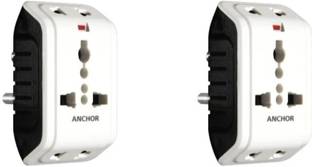 ANCHOR Multi-Plug Universal Adaptor with Indicator - Pack of 2 (22841) Three Pin Plug