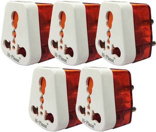 HI-PLASST (5 PCS) BIG SIZE 15A Plug , 3 Pin Universal Socket Conversion Plug Worldwide Adapter 16 A Plug (Use 16amp Devices in 6amp Socket) for Geysers, Refrigrator Microwave, Three Pin Plug