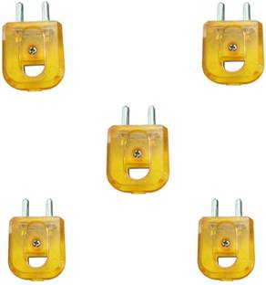 VUVAIL 2 pin top Transparent Yellow Switch pack of 5 p Fancy Model 6A 240V Two Pin Plug