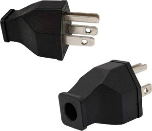 WOWSOME Set of 2 Pcs. 3 Pin 15A 125V Wiring Male Top Plug for USA, Japan, Canada Mexico, Philippines, Grounded Extension Cord Three Pin Plug