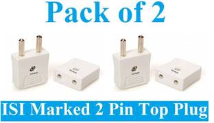 Sauran Pack of 2 Set 2 Pin Male-Female Plug Top (ESP108) For Home, Office etc. Two Pin Plug