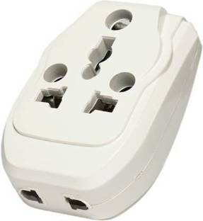 FLANKER 3 Pin Universal conversion plug 6A to 10A |Universal Socket Multi Plug | (White) MAGIC Three Pin Plug