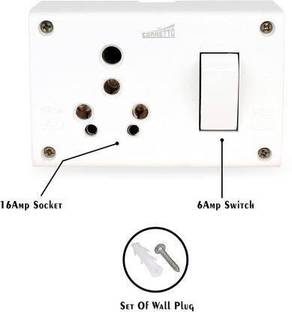 Omex 5 Pin Extension Board with Switch 1.5 mm 10 Meter Wire with 16 Amp Socket Power Plug