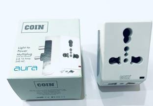 Coin Electrical Multi Plug Adaptor Light to Power Electrical Socket Three Pin Plug Three Pin Plug