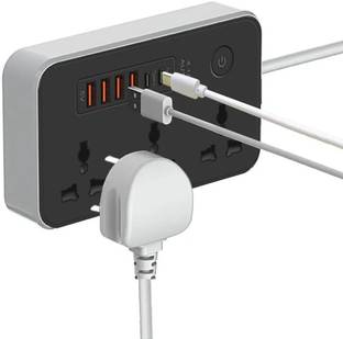 VISHIXIT Power Strip Surge Protector with Widely 3AC Outlet and 4 USB + 2 PD port Extension Board with USB Port,Qc 3.0 Fast Charging Ports, 3 Way Outlets Sockets Power Plug