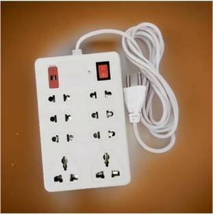 TOOLART 8 SOCKET 2 SWITCHES EXTENSION CORD/ EXTENSION BOARD Gj47 Power Plug