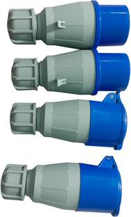 MR Electronics 16A 220-250V 3pin IP 44 3P Male And Female Industrial Socket (Pack of 4 Pcs) Three Pin Plug