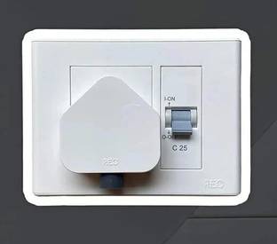 HAVELLS Modular Ac MCB Box Protected Socket PVC Plastic Base Three Pin Plug