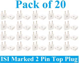 Sauran Pack of 20 Set 2 Pin Male-Female Plug Top (ESP108) For Home, Office etc. Two Pin Plug