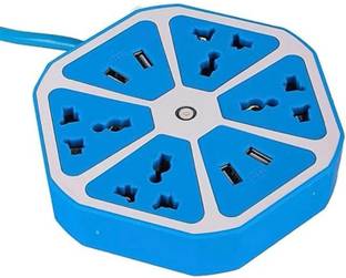 Giftsland Hexagon 4 Surge Power Socket Electrical Extension Cord with 4 USB Port (2500W) Power Plug
