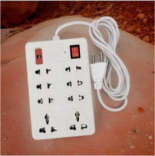 TOOLART 8 Universal Socket and 1 Switch Power Extension Board XOP124 Power Plug