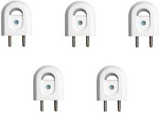 VUVAIL 2 Pin Top Switch Non Flammable Unbreakable Body 6A 240V White Pack of 5 Fancy Model Two Pin Plug