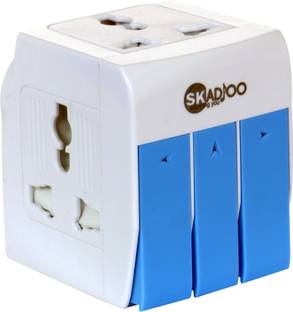 Skadioo multiplug 3 way power socket , Travel adapter with Individual socket & switches 10 A Three Pin Socket