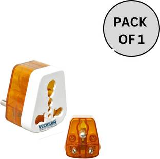 Techson 3 Pin MultI Plug Socket,6A /16A Converter plug,Universal Travel Adaptor Pack-1, 16 A Three Pin Socket