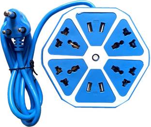 BESTRR Hexagon Shape Extension Board with 4 USB Port Ampere 10 A Three Pin Socket