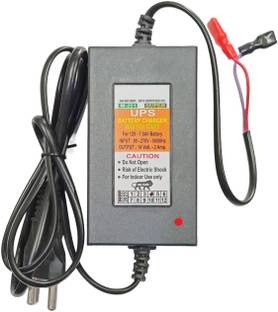 Divinext 14 Volt 2 Amp for Upto 7 Amp Battery Charger With Auto Cut Off & Overcharge Protection Electronic SMPS Power Supply AC DC Adaptor 14v 2A Adapter Electric Supply with Black and Red Crocodile Alligator Clips Electrical Test Clamps Jumper Cable with Protective Insulation Cover for AMF Panel, Tubular, Inverter, Bike, Truck, Ups, Car, Acid Sealed Battery, Car Battery Charger, Bike Battery Charger and UPS Battery Charger Car Inverter Worldwide Adaptor