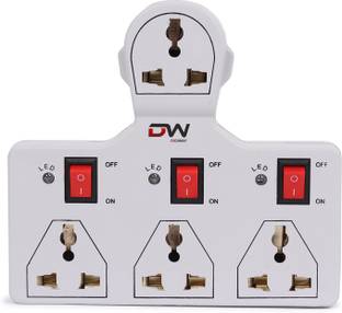 DIGWAY 4 UNIVERSAL SOCKET 3 SWITCH MULTI PLUG EXTENSION BOARD 6 A Three Pin Socket