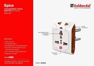 Goldmedal Multi Plug Three Pin Socket 202042 6 A Three Pin Socket