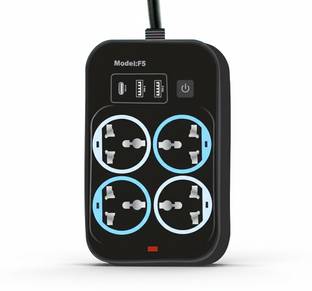 ZIYTRACK 1-C-Type & 2USB Charging Ports 4AC Power Socket Cord Length 1.8 M 10 A Three Pin Socket