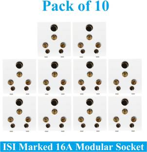Sauran Pack of 10 16amp Modular 6 Pin Multi Socket White ESP64 16 A Six Pin Socket