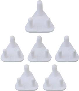 amsinmonitor Baby Safety Small Electrical Wall Socket Guard with Removal Pin Plug 6 Pcs 5 A Three Pin Socket