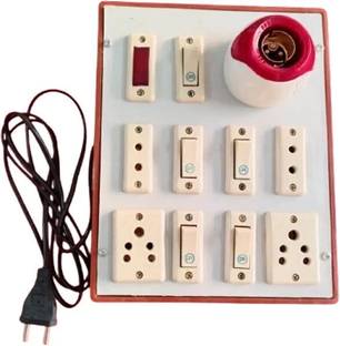 Bhum 4 Socket 5 Switch, 1 indicator,1 Holder (2M wire) 6 A Three Pin Socket