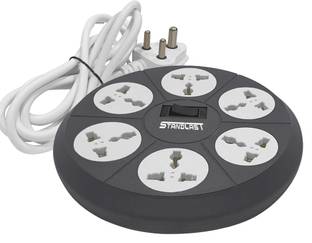 STANDLAST Extension Cord 10 AMP 6-Socket Surge Protector Spike Guard with Multi Plug cord 10 A Three Pin Socket