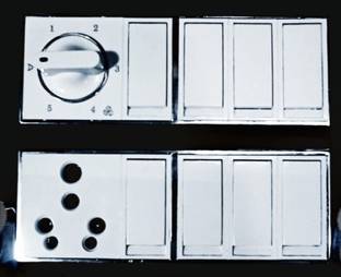 BAHUL Black and white modular switches board 6 A Single Pin Socket