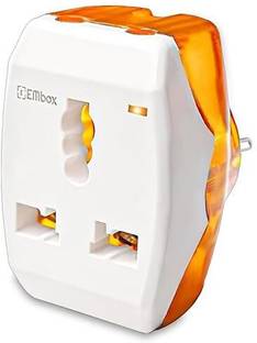 EMBox 6A to 16A Converter Plug for Geysers AC Refrigerator Microwave 12.5 A Three Pin Socket
