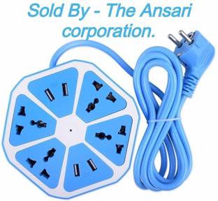 pentroclick NEW HEXAGON SURGE PROTECTOR 4 USB PORT ELECTRIC SOCKET 2 A Three Pin Socket
