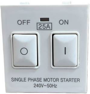 Dewon Electric 25A Single Phase Motor Starter with Overload Protection – Safe ON/OFF Control 25 A Two Pin Socket