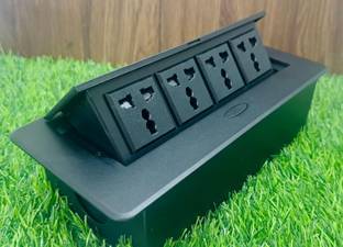 audiovan Hydraulic Cable Cubby Pop Up Conference Cable Manager Black popup Box 4 Power 10 A Three Pin Socket