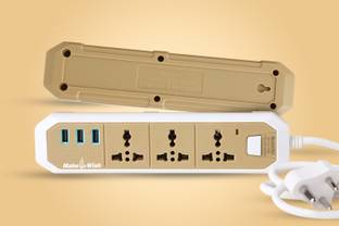 Make Ur Wish Extension Cord With 3 USB Port & 3 Electrical Socket For Electronic Devices 10 A Three Pin Socket