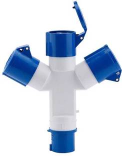 DeHMY Industrial 3-Way Socket Splitter, 16A 220-250V IP44 | 3-Pin Waterproof Connector 16 A Three Pin Socket