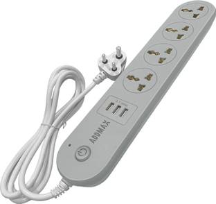Addmax Extension Board-10A [4 Socket,3 USB Port] Multi Plug Power Strip Extension Cord 10 A Three Pin Socket