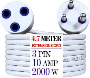 ZIYTRACK Extension Male Female Power Cord | Long Copper Wire Cord | 1 Socket Extension 10 A Three Pin Socket