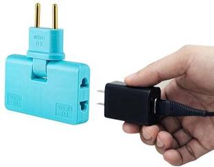 dust n shine 3 in 1 Adapter | Wireless Rotatable Adaptor | Mini Slim Wireless Outlet Adapter 250 A Three Pin Socket