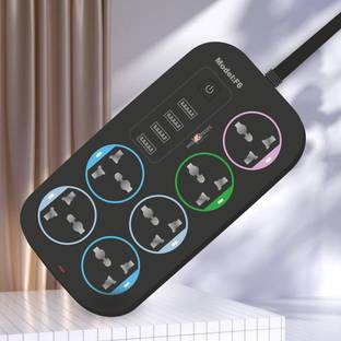Pick Ur Needs Extension Board 6 Electrical Socket +4 USB Port Multiple Switch Board 10 A Three Pin Socket