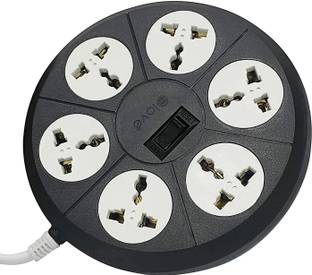 ELOVE Extension Cords - 6 Amp Multi Plug Point Universal Extension Board for Home & Office (1.8 Meter Power Cord) 6 A Six Pin Socket