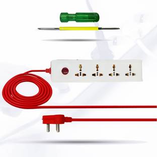 Hillgrove HGCM305M4 Power Board with 4 Socket and 1 Switch with Philip 2in1 Screwdriver 10 A Four Pin Socket