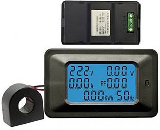 AMICIKART 20KW 100Amp 6 in 1 Digital Energy Meter / Power Meter with Blue Back Light, Power Meter 220 A Three Pin Socket