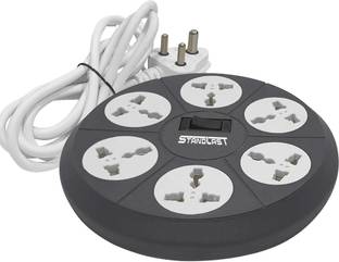 STANDLAST Extension Cord 10 AMP 6-Socket Surge Protector Spike Guard with Multi Plug cord 10 A Three Pin Socket