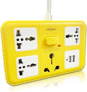 Daily Needs Shop 3+2+1 -Way Modern Extension Board/Cords/Switch 2 USB+1 Power Plug+ 3 Socket 10 A Five Pin Socket
