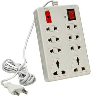 G S R Store gsr 8+1 Mini Strip Extension Cord | 8 Universal Multi Plug Point Extension Board 8  Socket Extension Boards