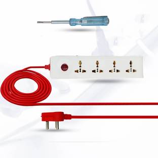 Hillgrove HGCM304M4 Power Extension Board with 4 Socket and 1 Switch with Line Tester 10 A Three Pin Socket