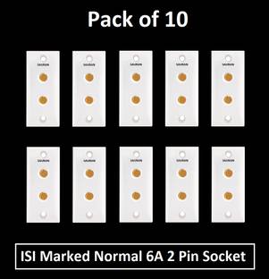 Sauran 10 Pcs 6A Normal 2 Pin Socket (EAP158.3) 6 A Two Pin Socket